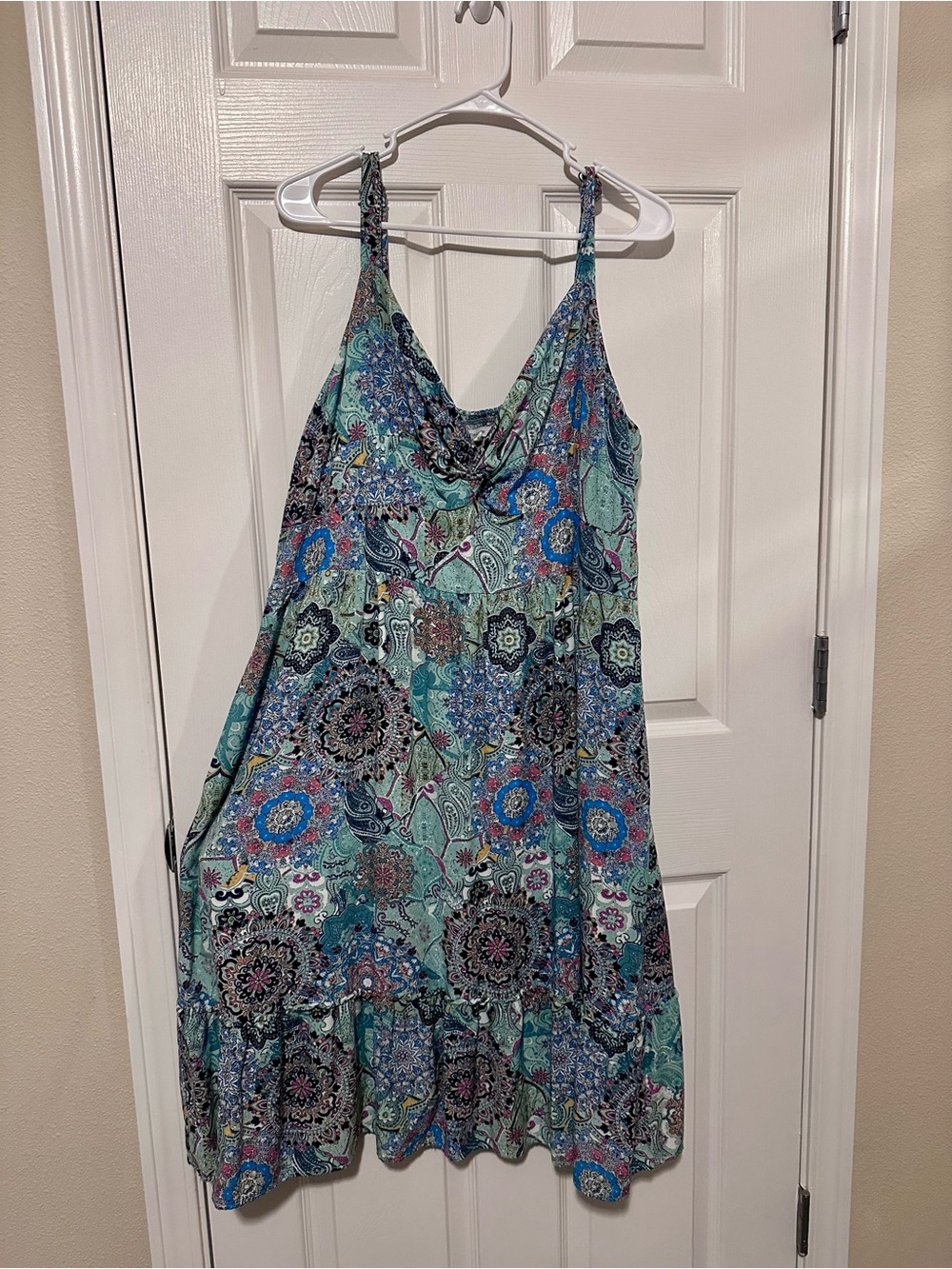 Maurices Aqua Multicolor Paisley Midi Dress